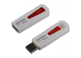 32GB USB 3.0 Smartbuy IRON White/Red (SB32GBIR-W3)