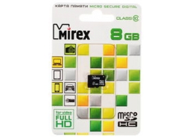 MicroSD 8GB Mirex SDHC Class 10 (13612-MC10SD08)