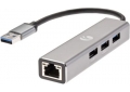 Сетевая карта USB 3.0 -->RJ-45 1000Mbps+3 USB3.0, Aluminum Shell