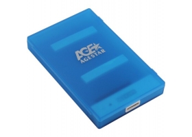 2,5\" USB -> to SATA, USB 2.0, AgeStar 3UBCP1-6G голубой