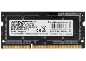 4GB DDR3, 1600МГц, AMD Radeon R5 Entertainment Series ,1.35V (R5