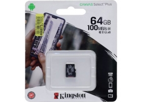 MicroSD 64Gb Kingston Ganvas Class 10 microSDXC [SDCS2/64GBSP]