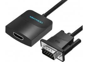 Кабель-переходник VGA+Audio-->HDMI (F), 15 cm Vention HDMI