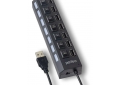 USB 2.0 HUB 7 портов Perfeo PF-H033, черный, 50 см