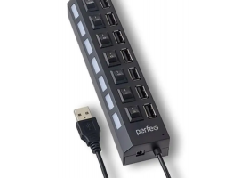 USB 2.0 HUB 7 портов Perfeo PF-H033, черный, 50 см