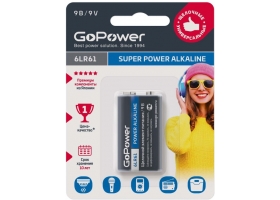 Батарейка GoPower 9V 6LR61 (крона)