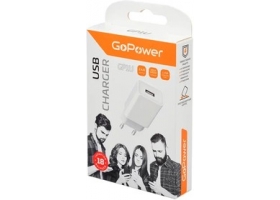 Сетевое З/У GoPower GP1U 1USB 2.4A 12W белый (00-00018569)